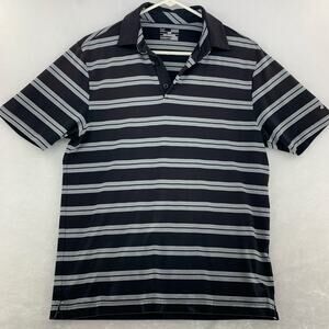 Under Armour Heat Gear Golf Polo Black & Gray Stripe Men's Size Large M